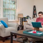 Student in apartment residence.