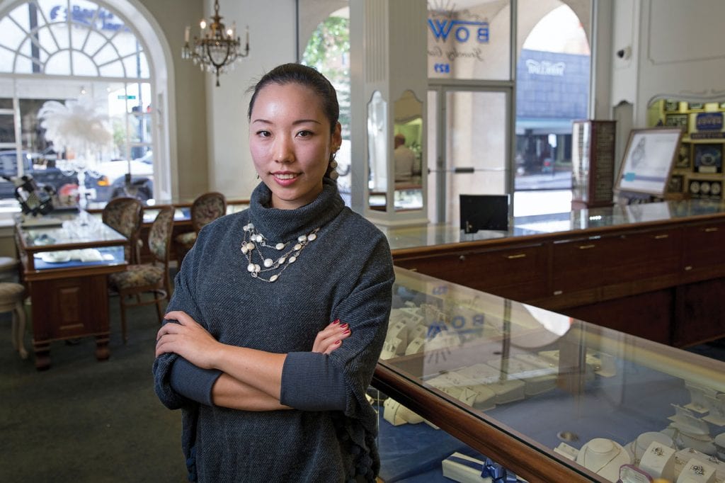 Shuang Li works at Bowen Jewelers in Lynchburg