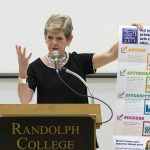 Georgia Nugent, former president of Kenyon College and a senior fellow for the Council of Independent Colleges, addresses the 2015 Heick Symposium on College Admissions.