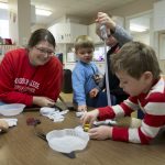 Randolph Preschool staff works with kids