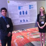 Sandeep Poudyal '16 and Lauren Mason '16 stand with their poster at the Association for Psychological Science meeting in New York City.