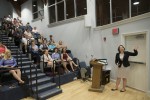 Samantha Strickler '17 presents the results of her research on the history of the Rivermont Historic District. Samantha Strickler '17 presents the results of her research on the history of the Rivermont Historic District.