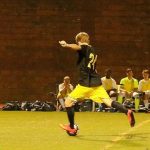 Sam Griffith moves the ball upfield.