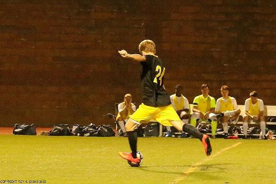 Sam Griffith moves the ball upfield.