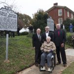 From left are Cleveland Porter, Jr., Randolph President Bradley W. Bateman, Robert Morgan Kash, and Thomas Upshur (seated).