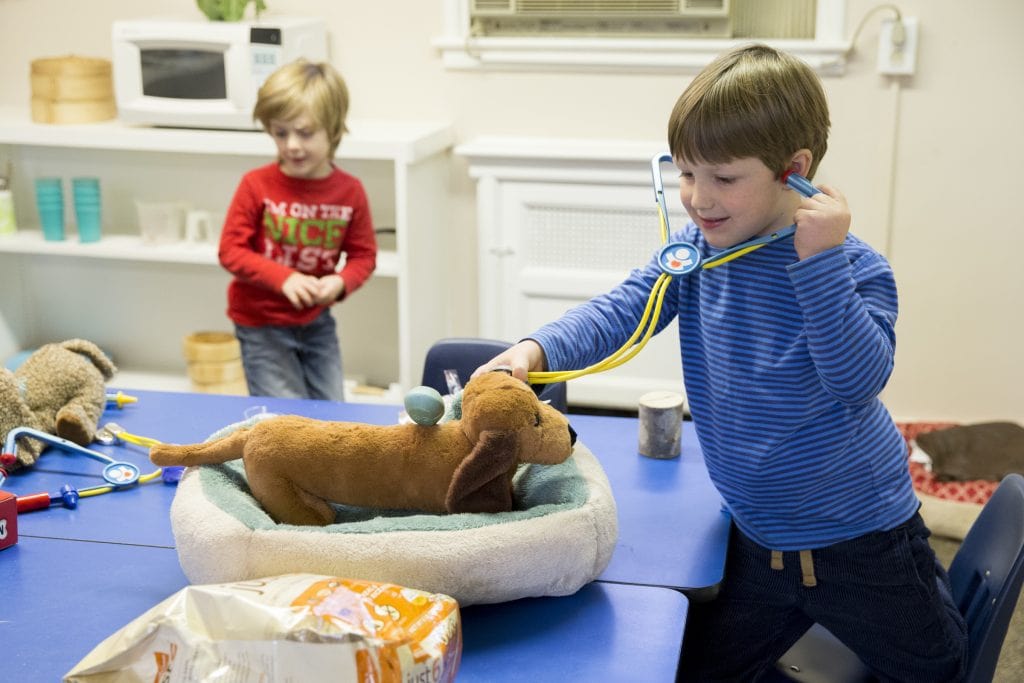 Kids playing at the nursery school