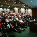 Filmmaker Mo Scarpelli speaks to a packed theater after a screening of her documentary, Frame By Frame, at #RandolphCollege. @framebyframedoc #BeAnOriginal