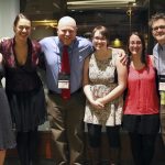 Attending the Sigma Tau Delta International Conference were (from left) Elizabeth Dean '16, Lindsay Brents '16, Nikolas Oliver '16, Katy Boyer '16, Miranda Stumpf '16, and English professor Gary Dop.