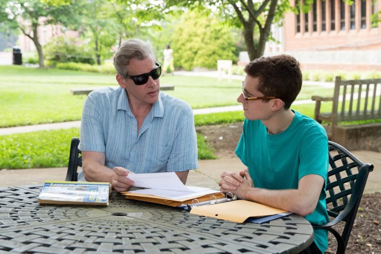 Sociology professor Brad Bullock and Harrison Pippin '18 talk about their project. Sociology professor Brad Bullock and Harrison Pippin '18 talk about their project.