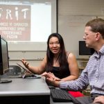 Zhe Chen '17 and physics professor Peter Sheldon discuss their research on the SUPER program.