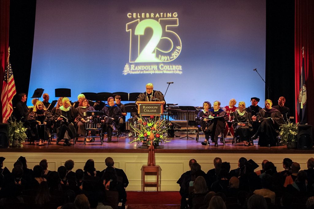 President Bradley W. Bateman speaks during Randolph's 125th Anniversary Convocation.