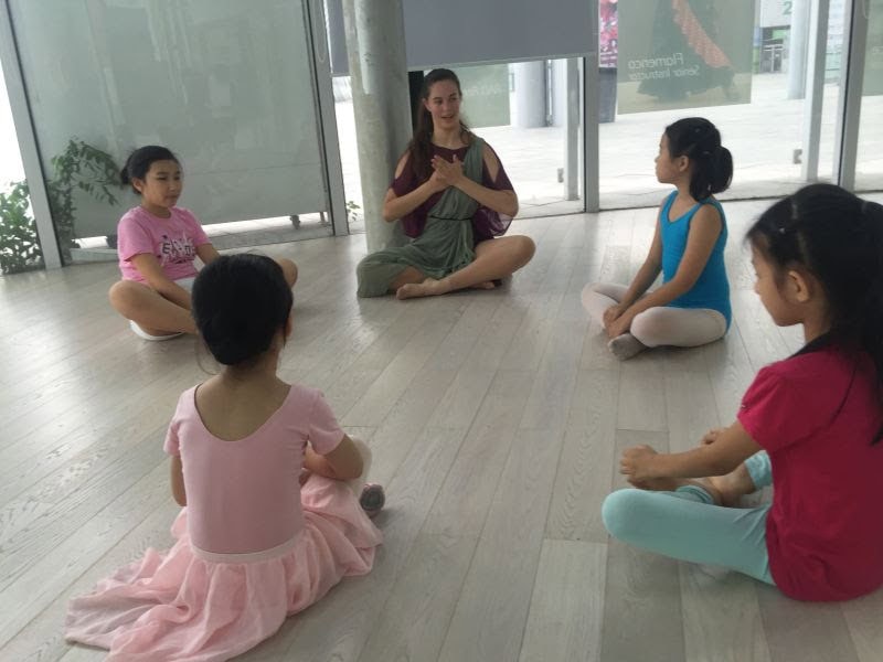 Lindsay Brents '16 teaches students in one of her classes at the Duncan Dance Academy in Shenzhen, China.