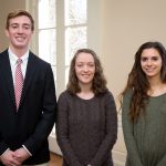 Three of the graduates who were honored at Friday's reception.