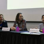 Leslie Ann Jones '93, Katie Stewart Page '08, and Caitlin Unterman '12, '14 M.A.T., served as Women in Science panelists for the Randolph College Science Festival.