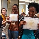 Wil Ridley '20 and Brittany Lundy '19 receive their certification from the Alternative Break Citizenship School