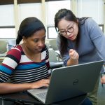 Taylor Samuels '18 and mathematics professor Jia Wan