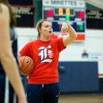 Emilee Dunton '14, '15 M.A.T. rallies her players during practice.