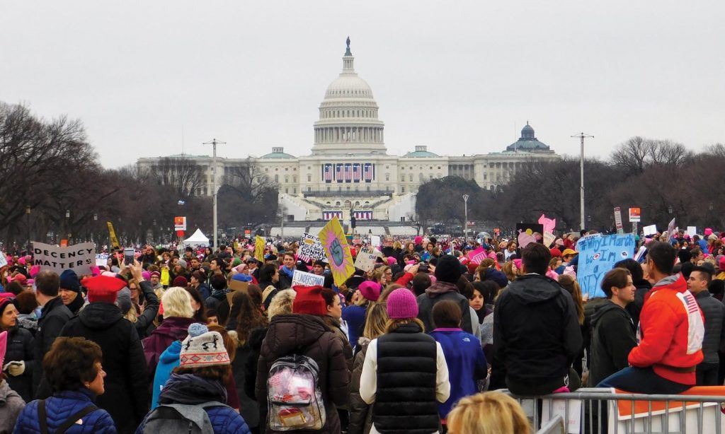 Randolph College students, faculty, and staff join the Women's March on Washington.