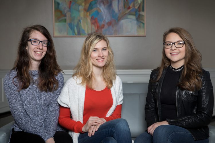 (From left) Megan Guzik ’19, Elisabeth Ayars ’19, and Alexandra Wieczorek ’19 (From left) Megan Guzik ’19, Elisabeth Ayars ’19, and Alexandra Wieczorek ’19