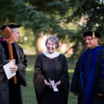 Paula Wallace (Center) during the Convocation ceremony in 2016