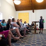 Yolanda Cobblah '17 presents her research during the 2017 Symposium of Artists and Scholars