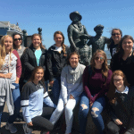 Randolph students at an emigration monument in Ireland