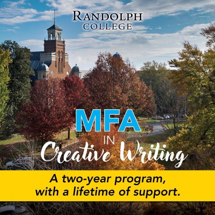 Graphic for Randolph's MFA in creative writing program Graphic for Randolph's MFA in creative writing program