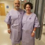 Rex Miller and Laura "Beth" Hunt ’00 before the procedure