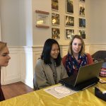 Maegan Crews, internship coordinator, works with students during a resume revamp session at Randolph.