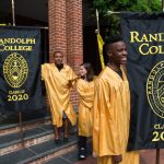 Students line up for the processional on the steps of Main Hall