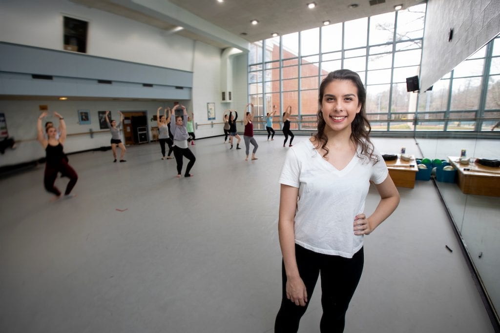 Lauren Taylor '21 in Randolph's dance studio Lauren Taylor '21 in Randolph's dance studio