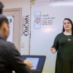 Michaela Phillips teaching science at the Empowerment Academy.