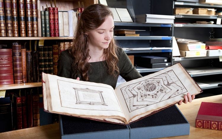 Rhiannon Knol with Immaginazione Militari, created by Marco Verrici in the late 16th century, offered in Fine Printed Books and Manuscripts Including Americana on December 5, 2017 at Christie’s in New York - photo courtesy of Christies Rhiannon Knol with Immaginazione Militari, created by Marco Verrici in the late 16th century, offered in Fine Printed Books and Manuscripts Including Americana on December 5, 2017 at Christie’s in New York - photo courtesy of Christies