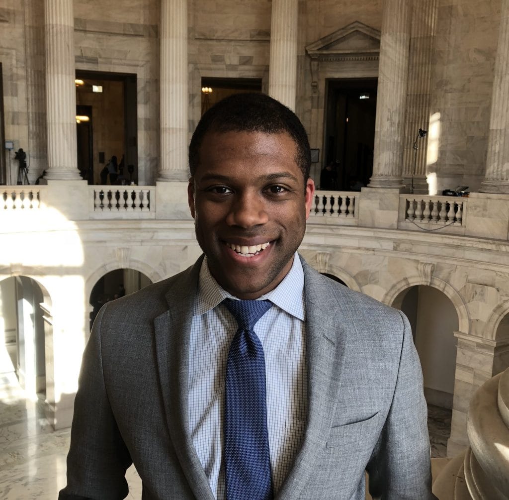 Rashan Colbert works in the U.S. Capitol as a research aide for U.S. Sen. Cory Booker