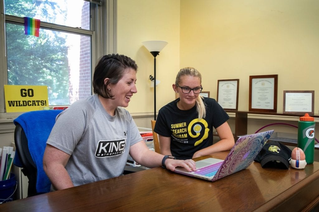 Sport and exercise studies professor Meghan Halbrook and Taylor Craft '20