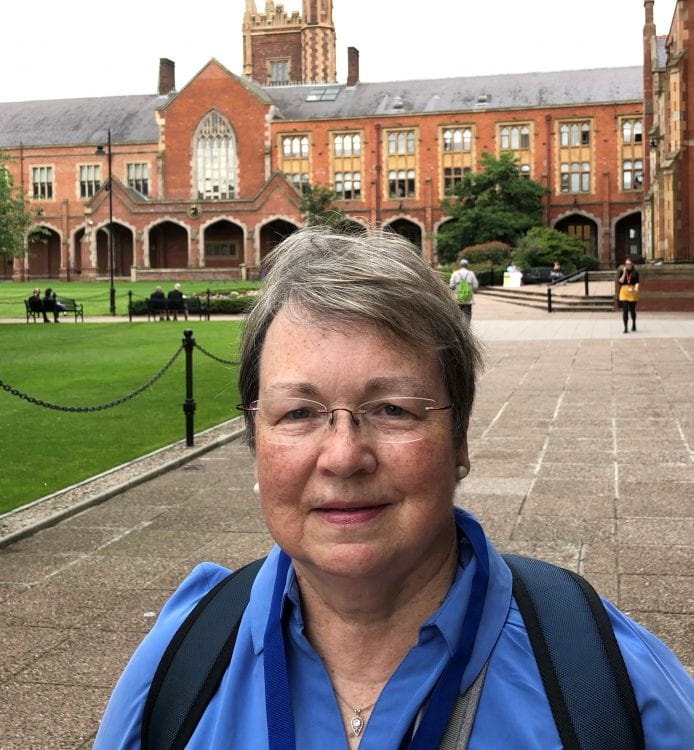 Cheryl Lindeman on the campus of Queen's University Belfast Cheryl Lindeman on the campus of Queen's University Belfast