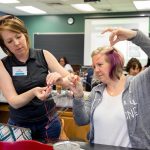 Area high school teachers participate in group activities at the Science Teaching Institute at Randolph in 2018