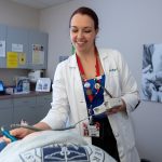 Katie Stewart Page examines a patient at the Centra Medical Group Women's Center