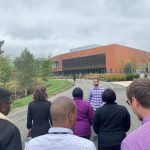 Students tour the campus for Capitol One