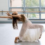 Emma Carrico practices a solo routine in the dance studio for the upcoming concert