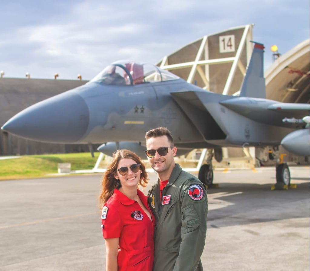 Leah Helsel Hamilton and her husband, Captain Matthew Hamilton, a fighter pilot in the U.S. Air Force