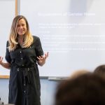 Psychology professor Sara Beck lectures during one of her classes at Randolph