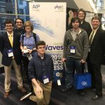 From left: Jude Quintero '20, Joe Vazquez '20, Hailey Gilman '21, Kyle Miller '20, Jackson Powell '21, Leif Kvarnes '20, and physics professor Peter Sheldon