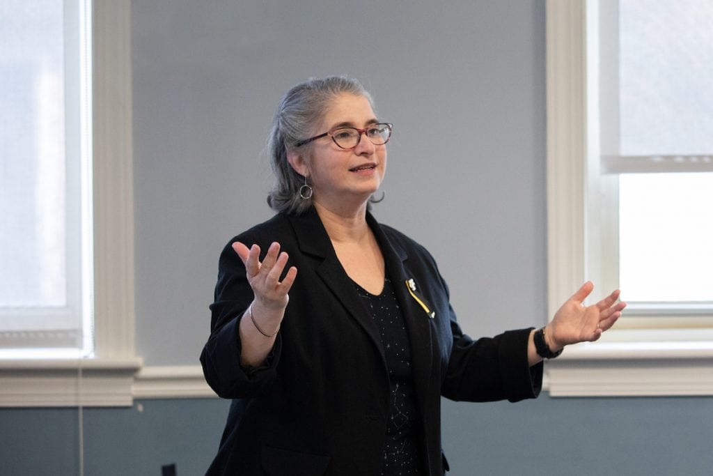 Classics professor Amy Cohen, the Catherine Ehrman Thoresen `23 and William E. Thoresen Chair of Speech and Theatre.