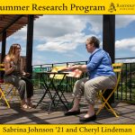 Sabrina Johnson '21 and education professor Cheryl Lindeman discuss their summer research project in downtown Lynchburg.