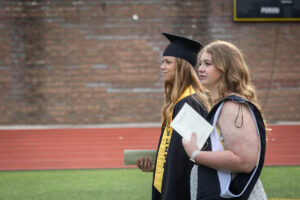 Students walk in the processional during Commencement 
