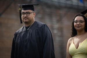 Student walk in the processional during Commencement 