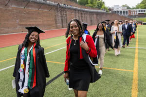 Student walk in the processional during Commencement 