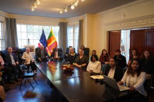 A group of Randolph students and faculty visit the Sri Lankan embassy in DC