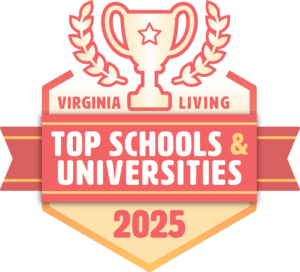 A graphic for Virginia Living magazine's Top Schools and Universities 2025 guide. 
